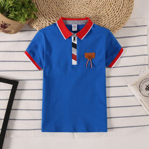 Kids Clothes Boy Shirt Cotton Short-sleeved Baseball Collar Campus Uniform Activity Wear Cute Outer Wear Polo Shirt
