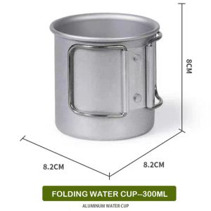 Outdoor Aluminum Alloy Water Cup Foldable Handle Camping Cup Portable Food Grade Heatable Picnic Cup