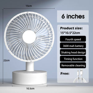 2024 New Auto Oscillating USB Desk Fan Mini Usb Fan with 4 Speeds Portable Table Small Fan Mini Fan with Rechargable Battery
