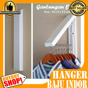 Gantungan Baju Indoor Lipat Tempel Dinding Hanger Baju Rak Baju Jemuran / Binatu & Peralatan Kebersihan / Alat & Aksesori Binatu / Gantungan & Pasak Kayu