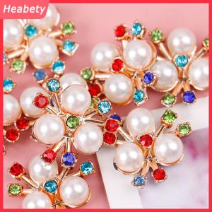 Heabety 10 chiếc kẹp tóc pha lê lấp lánh đính đá hoa ngọc trai thủ công tự làm