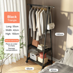 Triangle Clothes Rack Bedroom Multi-function Clothes Hanger Removable Bedroom Hanging Rack With Wheels Floor Standing