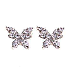 Copper Alloy Earphone Clip With Dazzling Rhinestones Bows Detachable Universal Headphone Decoration