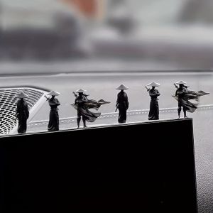 PLLEWY Cartoon Design Mini Swordsman Figure Decorative Miniature Cartoon Statue Ornament Ancient Style Ornament Car Interior