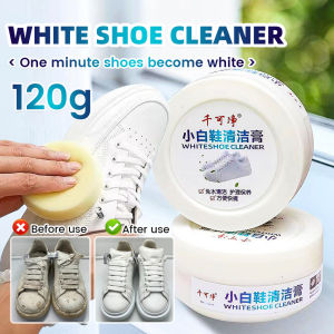 ItemMart 120g White Shoes Cleaning Cream Shoes Cleaner Shoe Stain Remover With Wipe Sponge
