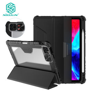 Nillkin iPad Case for Air 13 2024 2025/ iPad Pro 11 12.9 10.2 10.9 2022 2021 2020 2019 / iPad gen 9 2021 /Air 5 / Air 4 / mini 7/6 2021/ iPad 8th gen Magnetic iPad Cases Camera Protection Cover With Pencil Holder Auto Sleep Leather Cover