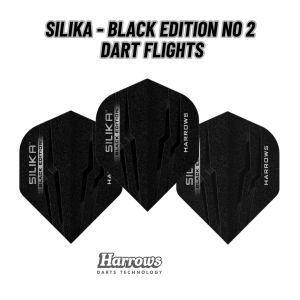 HARROWS DART FLIGHTS - STANDARD SILIKA - BLACK EDITION NO 2 100 MICRON DART FLIGHTS (SAYAP ARROW)