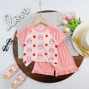 Bộ Cộc Tay Thun Lạnh Minky Mon Dẽ Thương Mềm Mịn Thoáng Mát Cho Bé Gái 10-27kg