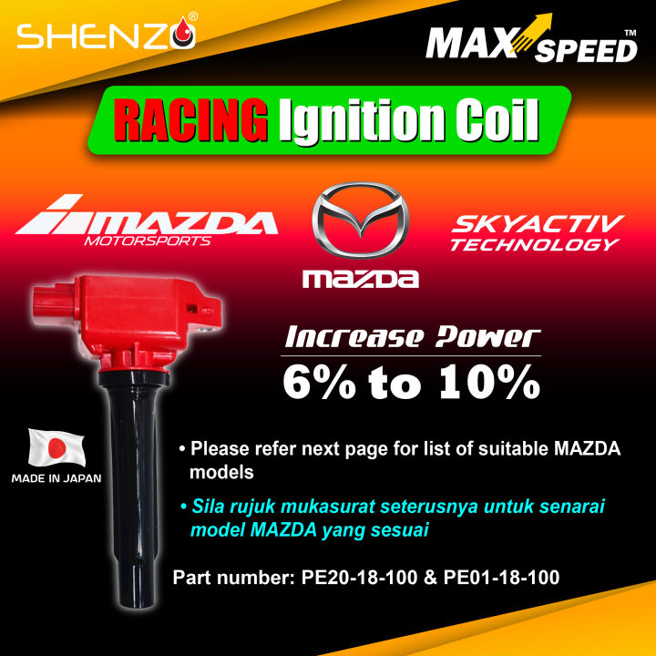 Racing Coil Prestasi Tinggi Jepun Maxspeed Untuk Mazda Skyactiv 2 3 6 CX3 CX5 CX7 CX8 CX9 Premacy Alat Ganti Nombor PE20-18-100