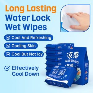 Long Lasting Water Lock Wet Wipes Cooling Wet Wipes Face Refreshing Wipes Not Dry And Cracked Cleaning Power Nonsticky No Added Alc