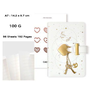 CAGIE Retro Diary with Padlock Notebook and Journal A7 Sketchobook Lock Notepad Small Pocket Agenda School Planner Organizer Note Book