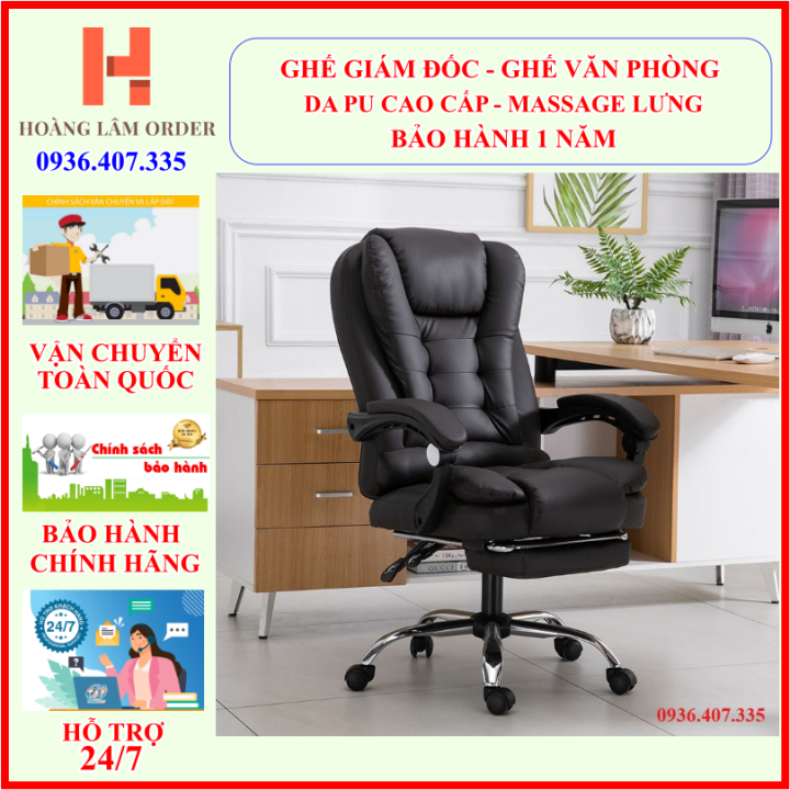 [GIÁ TỐT - SẴN HÀNG] Ghế Da Có Để Chân Kèm Massage Lưng 5 điểm - Ghế ...