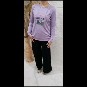 Atasan Kaos Wanita Tangan Panjang Bahan Babyterry Tebal