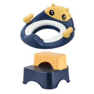 Kids Toilet Seat Cover With Cartoon Design Firm Base Soft PU Fabric Potty Practice Tool For Cold Weather