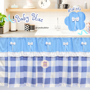 Gorden kolong dapur Emily Pita (Free tali + paku / hook tempel 2 pcs)