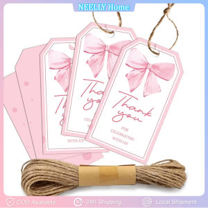 20pcs pink bow thank you label pink bow theme thank you label gift packaging "Thank you for celebrating with us!"