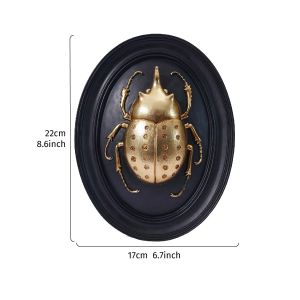 Sacesr Vintage Resin Golden Insect Wall Sculpture Black Beetle Cicada Bugs Wall Hanging Aesthetic Dark Academia Home Gallery Wall Decor 9R3H1