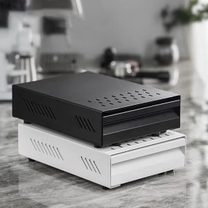 OUTOPEN Stainless Steel Drawer Design Coffee Knock Box Detachable Rectangular Coffee Powder Storage Box Creative Large Capacity Coffee Knock Case Barista