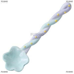 [COD] FUSHI0 1 cái gốm dài xử lý muỗng dễ thương Kem tay sơn tráng miệng muỗng với dài xử lý Bộ đồ ăn nhà bếp phụ kiện