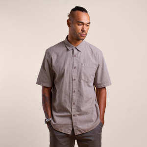 M.Gee Kemeja Casual Lengan Pendek Pria Mgee Original ALTO C115 Brown