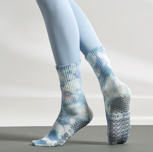 Tie-Dye Romantic starry sky Womens  Pilates yoga socks anti-slip gradient cotton Sports socks fashion matching socks Indoor sports Aerobic exercises Tube socks fitness Jumping Jacks  Rope-skipping Socks Floor socks