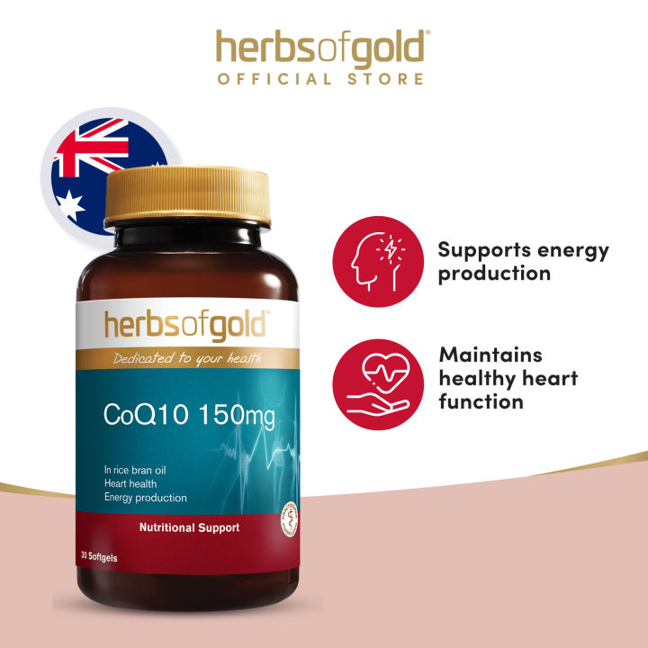 Herbs of Gold CoQ10 150mg 30s (EXP 072025) Support Healthy Heart
