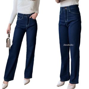 Celana Highwaist Kulot Loose Jeans Panjang Wanita Garment Premium Jinsholic Avrils Size 27-34