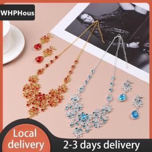 [COD] WHPHous Ship within 24 hours Wedding Party Necklace Earring Set Flower Water Drop Necklace Bridal Wedding Jewelry Accessories