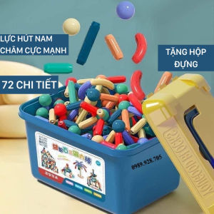 Đồ chơi nam châm xếp hình lắp ghép trí tuệ 64 chi tiết thông minh sáng tạo cho bé