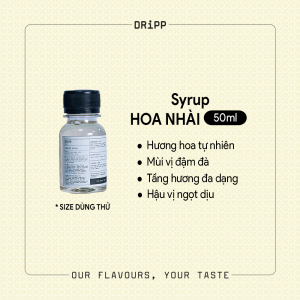 SIRO DRiPP HOA NHÀI 50ML - DRiPP Jasmine Syrup 50ml - Natural Fragrance Sweet & Mild Taste Single Bottle