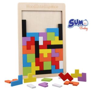 Mainan Anak Puzzle Tangram Tetris Russian Block Edukasi Balok Warna