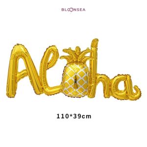 Aloha Foil Balloon Wall Banner Hawaii Decoration Set Birthday Wedding Beach Tropical Pantai Pineapple Tree Garland Party Summer