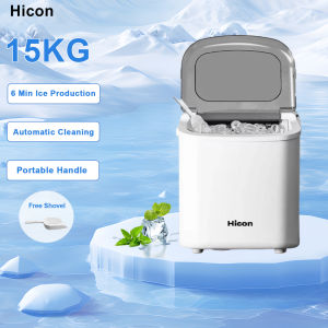 Hicon Automatic Ice Maker Machine Fast Portable Household Intelligent Ice Cube Maker 15KG/24H