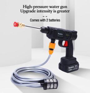 Makita Wireless Car Washer Portable High Pressure Washer 25000kpa Cleaning Water Gun Garden Sprayer High Pressure Water Pump 2 Batteries