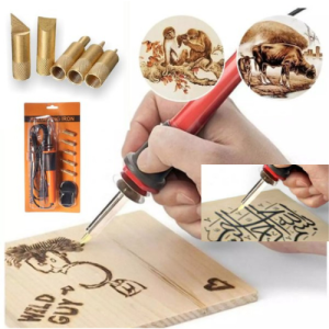 SOLDER LUKIS LISTRIK PYROGRAPHY WOOD CARVING PIROGRABADOR GRATIS 5 KEPALA SOLDER LISTRIK LUKIS BAKAR KAYU SENIMAN PROFESIONAL ALAT UKIR KAYU