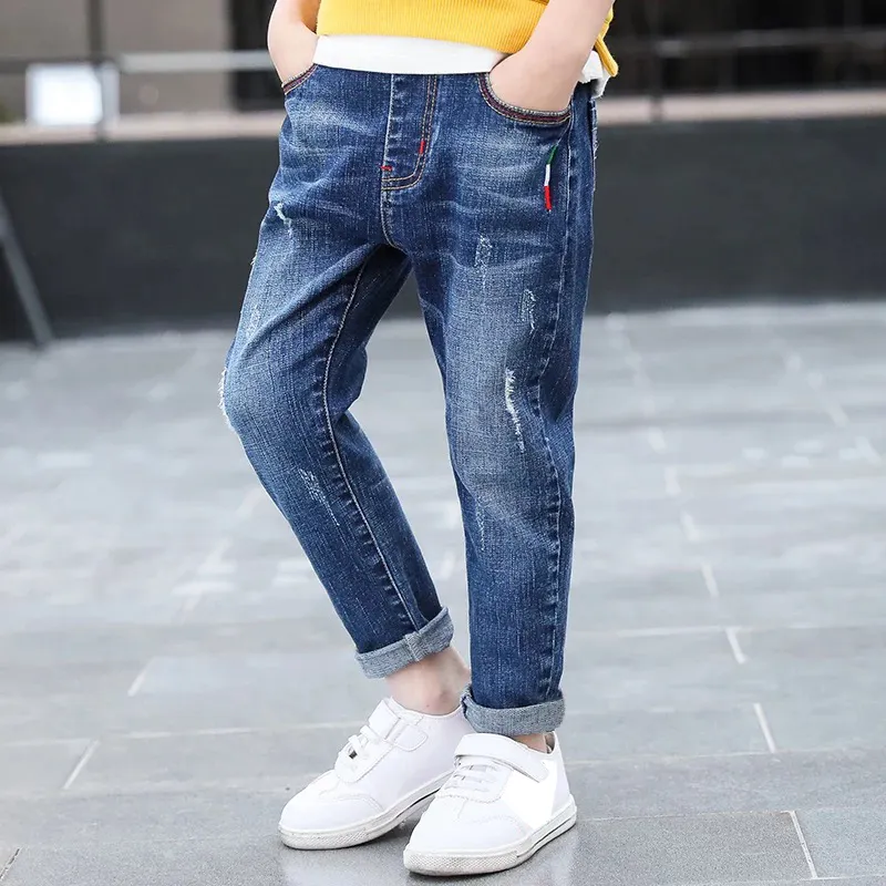 Boys Jeans Blue Denim Jeans Ripped DIIMUU Kids Clothing Boys Jeans