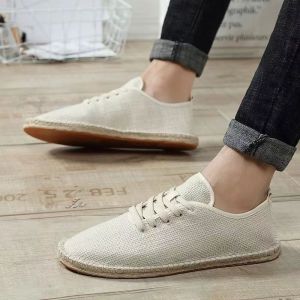 Canvas Shoes for Men Casual Espadrille Hand-Stitched Fashion All-Match Retro Low-Top Cloth Shoes Sweat-Absorbing And Breathable Loafers Shoes for Men 2023 Style