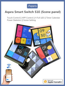 2023 Aqara Smart Switch S1E Touch Control 4" Full LED Timer Calendar Power Statistics Scene Setting Remote For Homekit Aqara APP