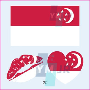 🚩NDP Singapore Flag Tattoo Sticker 60×60mm 2026 National Day Party Decor