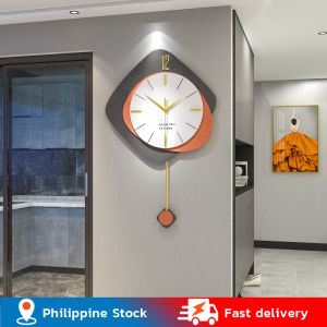 💥Dream Best🔥 Simple Modern Home Art Creative Internet Celebrity Fashion Light Luxury Quartz Clock Punch Free Clock Wall Clock Living Room Decorative Clock 40*63cm