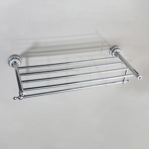 LDIES Bathroom Accessories Sets Chrome Finished Towel Rack Towel Bar Towel Ring Paper Holder Toilet Brush Holder With Pattern M2Y9T