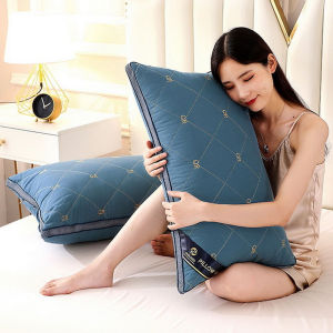 1 PCS Hotel Home Pillow Single-sided Embroidery Bilateral Pillow Three-dimensional Feather Silk Cotton Pillow Soft Elastic Pillow 1KG