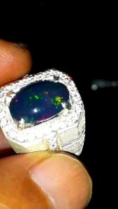 Cincin Black Opal Asli Banten High Quality