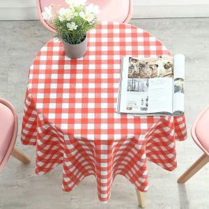PVC round tablecloth tea table tablecloth waterproof oil proof scald proof household simple style hotel restaurant universal tablecloth