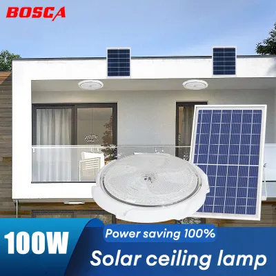 BOSCA 100W Solar Ceiling Lamp Home indoor ceiling light Balcony lights Stair lights Solar garden lights Bedroom ceiling lights OSLFHL.