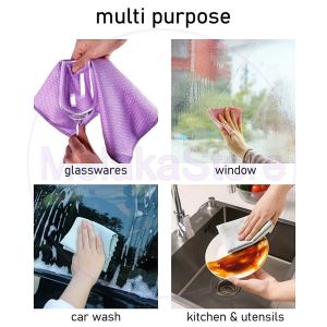 Fish Scale Cleaning Wiping Cloth | Microfiber Kitchen Towel | Home Window Glass Sink | Car Wash | Restaurant Dining Utensil Kitchenware Tableware | Multi Purpose