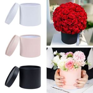 HEALMEYOU Round Flower Gift Box Cardboard Hand-held Bouquet Packaging Decoration  Wedding Party Flower Arrangement Bucket Valentines Day