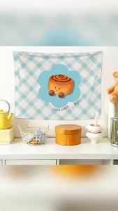 Ready stock sa local warehouseBread Baking High-End Hanging Cloth Bedside Decoration Living Room Dining Room Scene Arrangement Hanging Cloth Tapestry Background Cloth