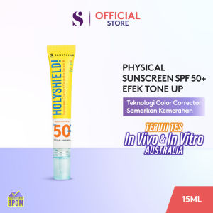 SOMETHINC Holyshield! Sunscreen Comfort Corrector Serum SPF 50+ PA++++  - Sunscreen Kulit Jerawat Tone Up Sunscreen Mineral Sunscreen - 15ml