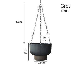 PERPE Self Watering Hanging Flower Pots White Green Grey Detachable Base Plant Flowerpot Creative Thickened Hanger Plant Basket Hanging Plants